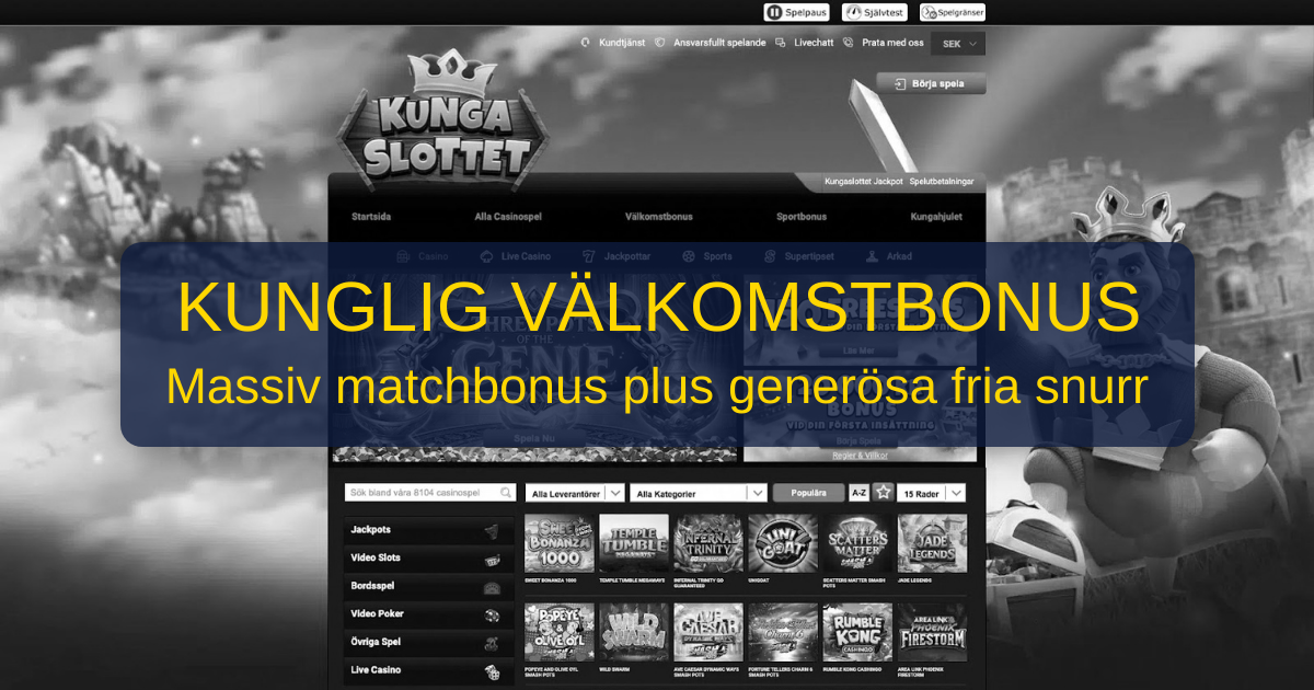 Kungaslottet Casino och välkomstbonusen med gratissnurr